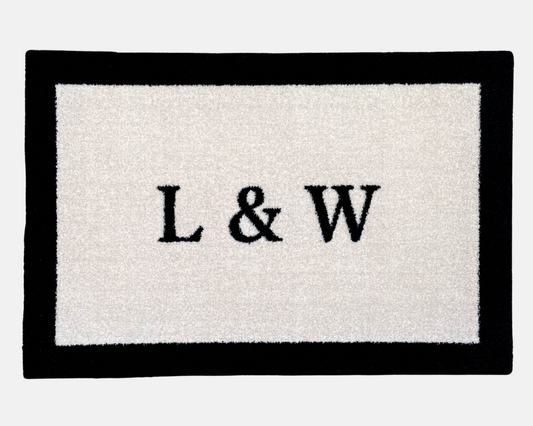 OUTLET: Initials Personalised Doormat | Cream personalised with 'L & W'