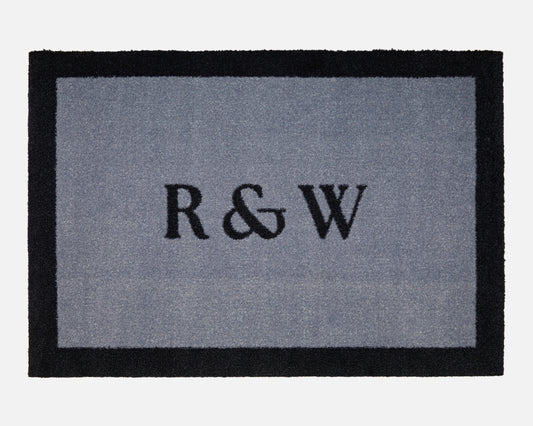 OUTLET: Initials Personalised Doormat | Smoke Grey personalised with 'R & W'