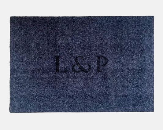 OUTLET: Initials Personalised Doormat | Dark Grey personalised with 'L & P'
