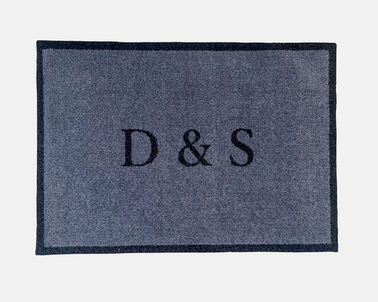 OUTLET: Initials Personalised Doormat | Smoke Grey personalised with 'D & S'