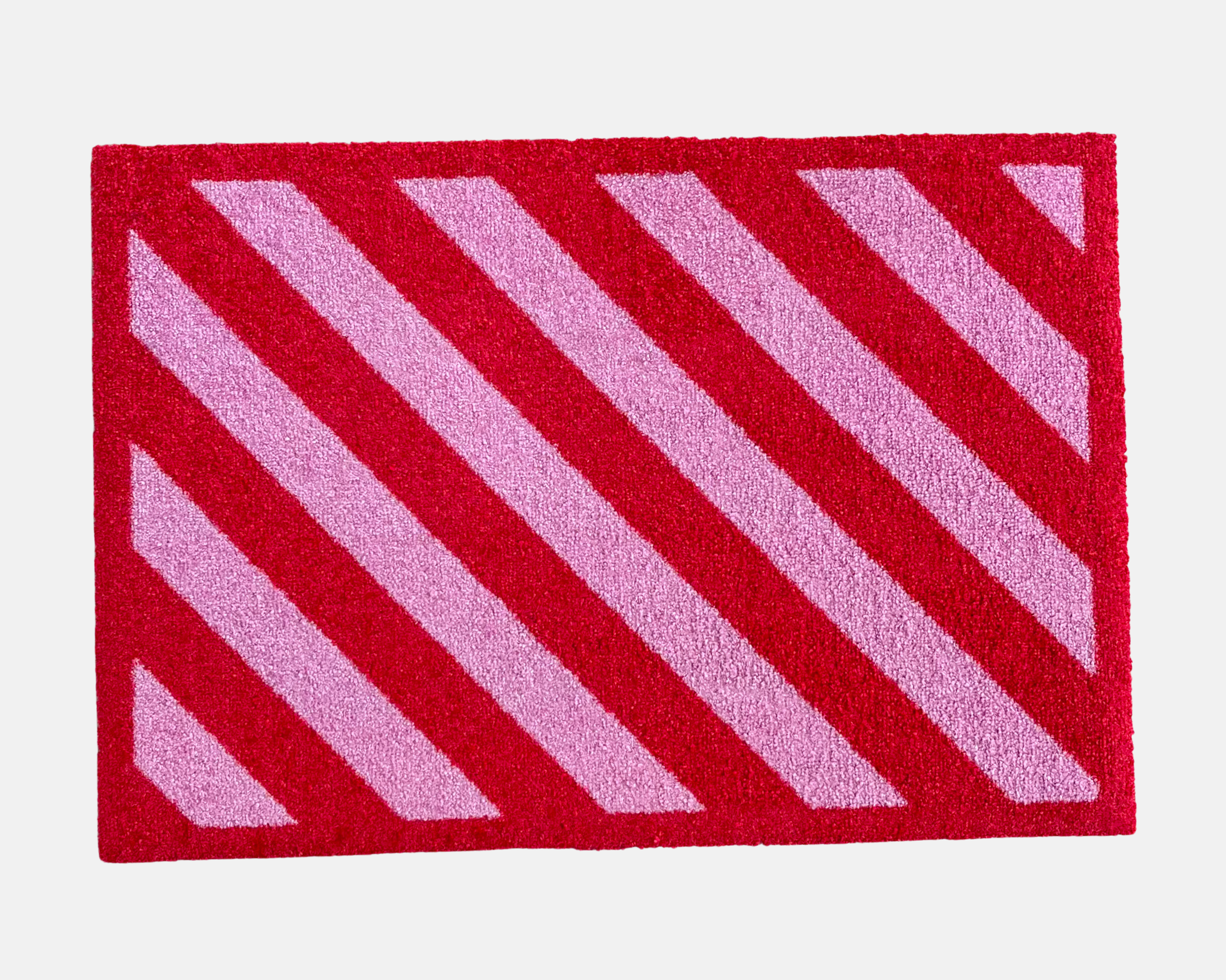 Candy Cane Lane Doormat | Red & Pink