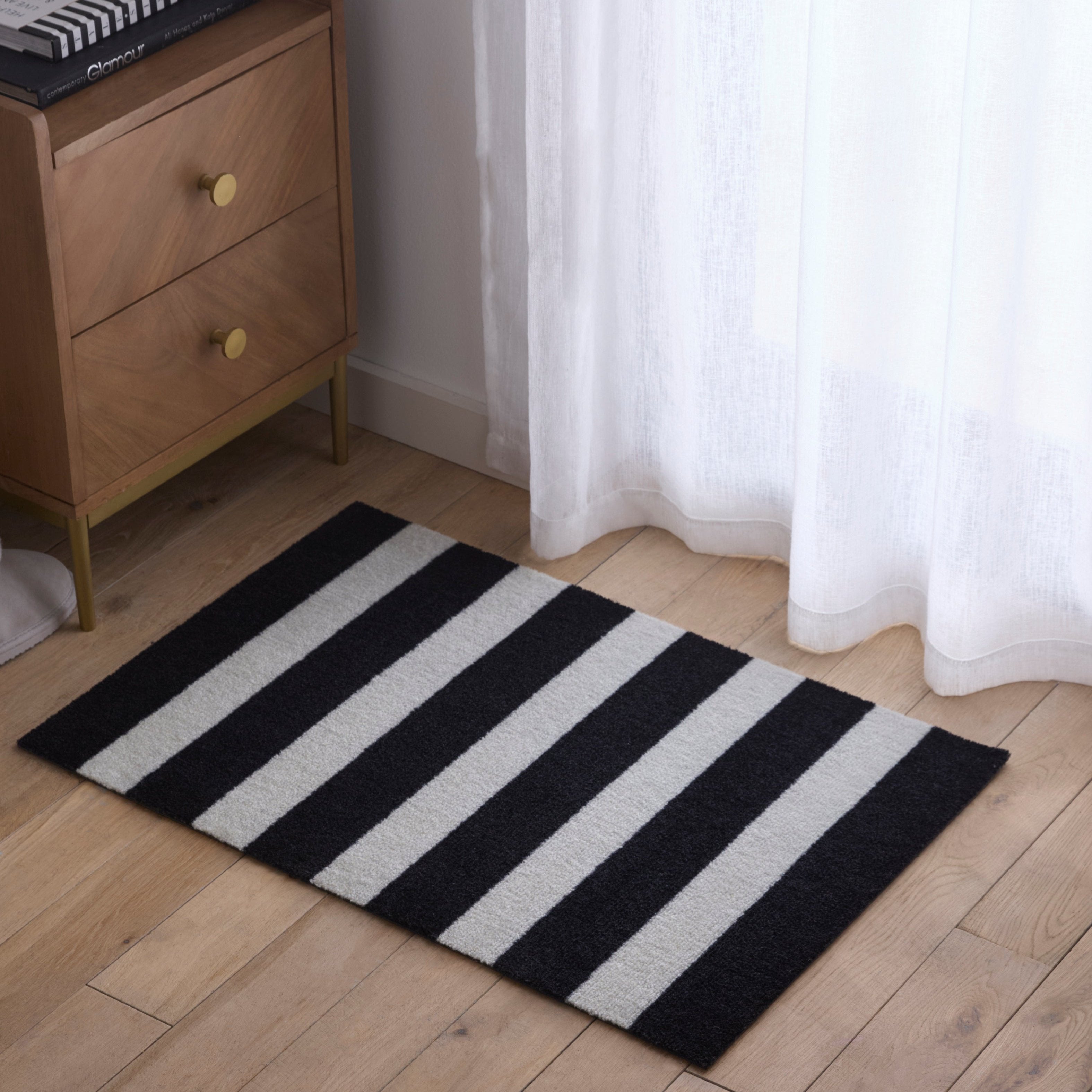 Black & Vanilla Stripes Doormat