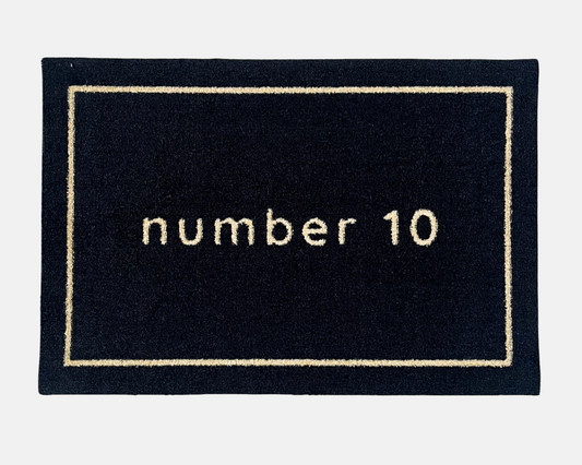 Door Number Personalised Doormat | Black & Gold