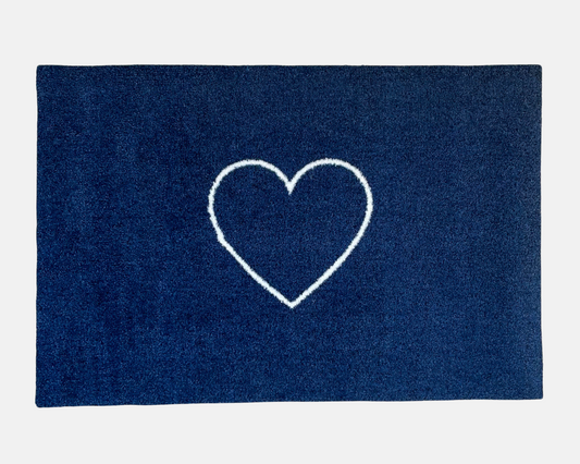 Heart Bath Mat | Navy Blue