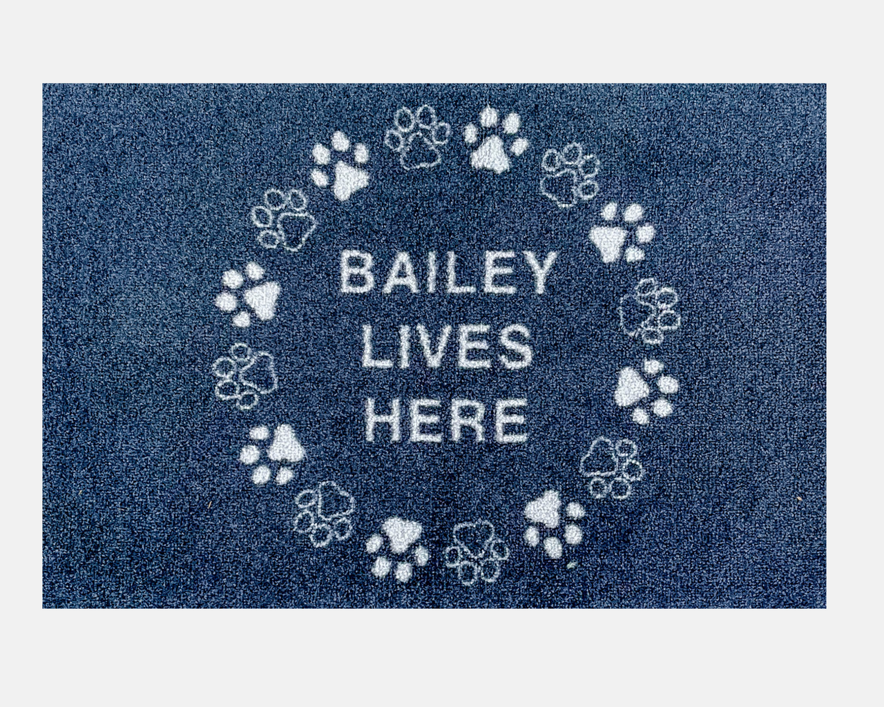 Paw Wreath Personalised Doormat | Dark Grey