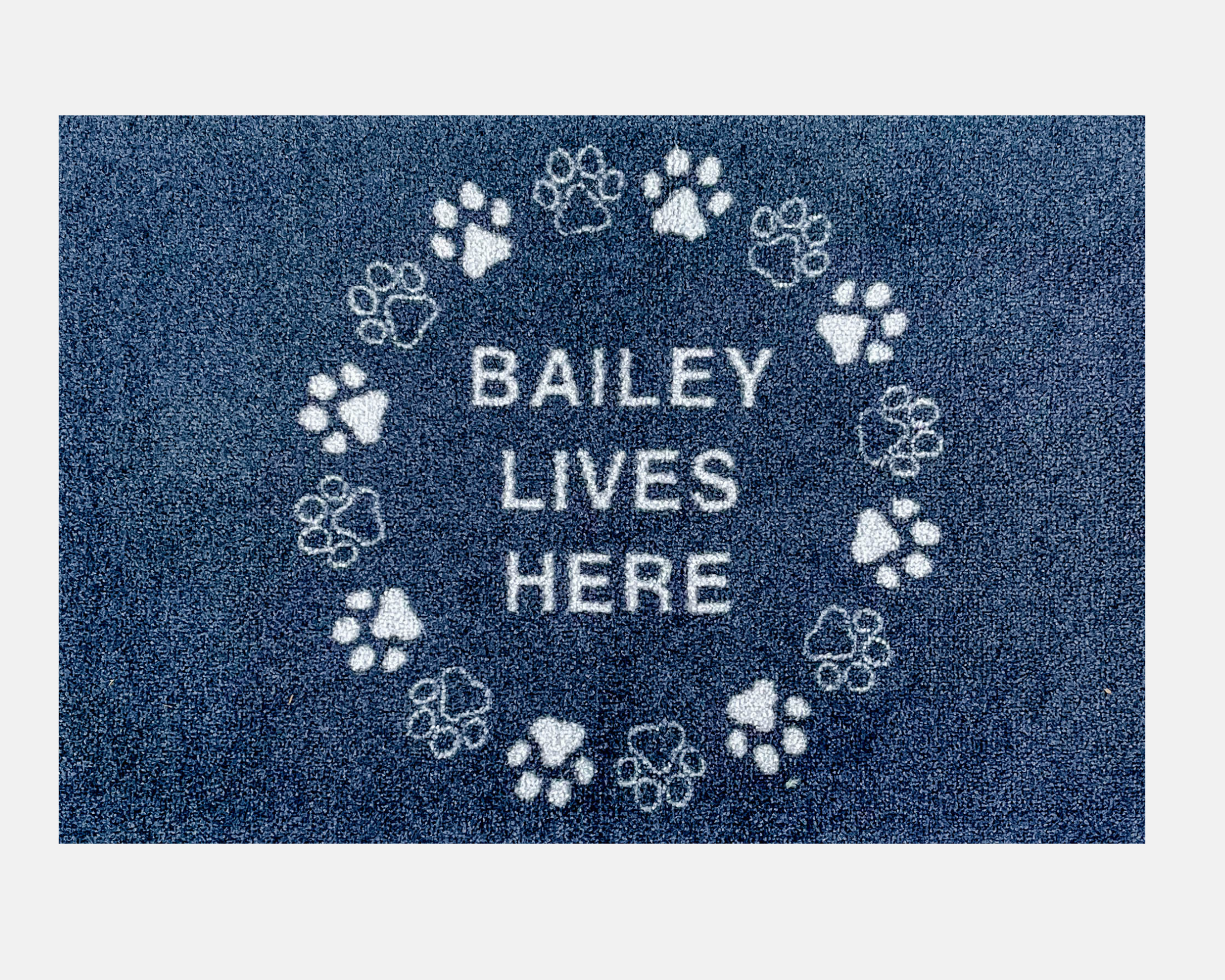 Paw Wreath Personalised Doormat | Dark Grey