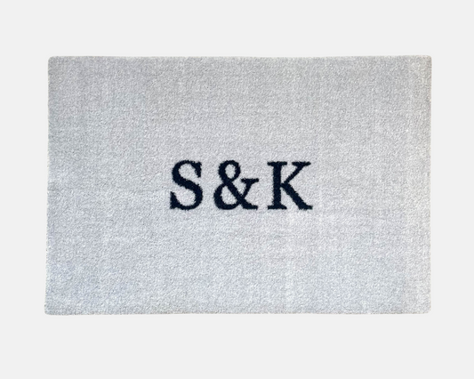 OUTLET: Personalised Doormat | Light Grey Personalised with 'S & K'