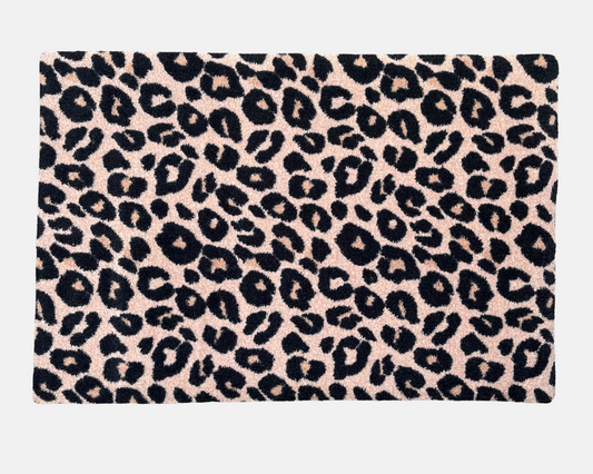 Leopard Print Bath Mat | Peach