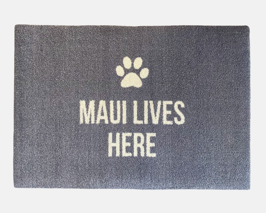 Paw Print Personalised Doormat | Grey