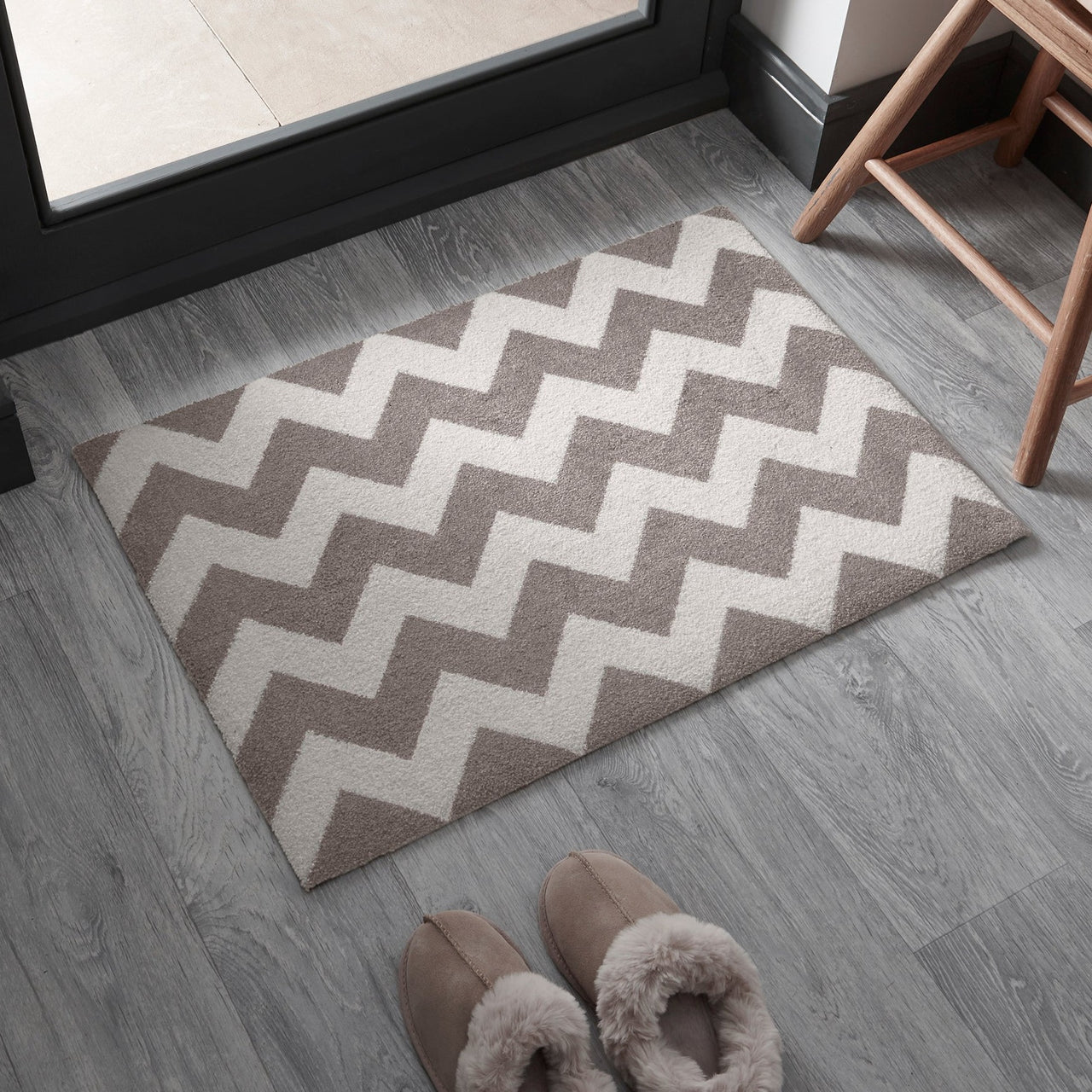 Chevron Doormat | Mink & Vanilla