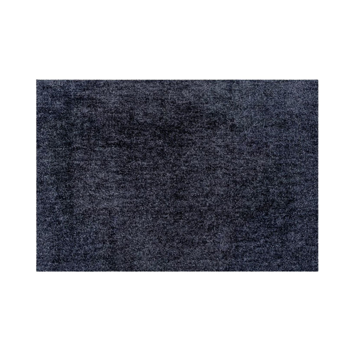 Rectangular dark gray rug on a white background
