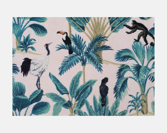 Tropical Bird Print Bath Mat