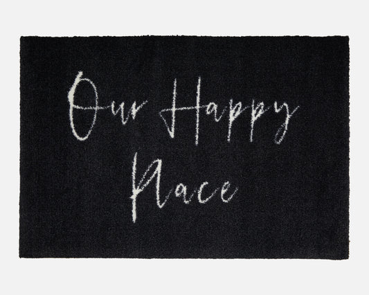Our Happy Place Doormat | Black