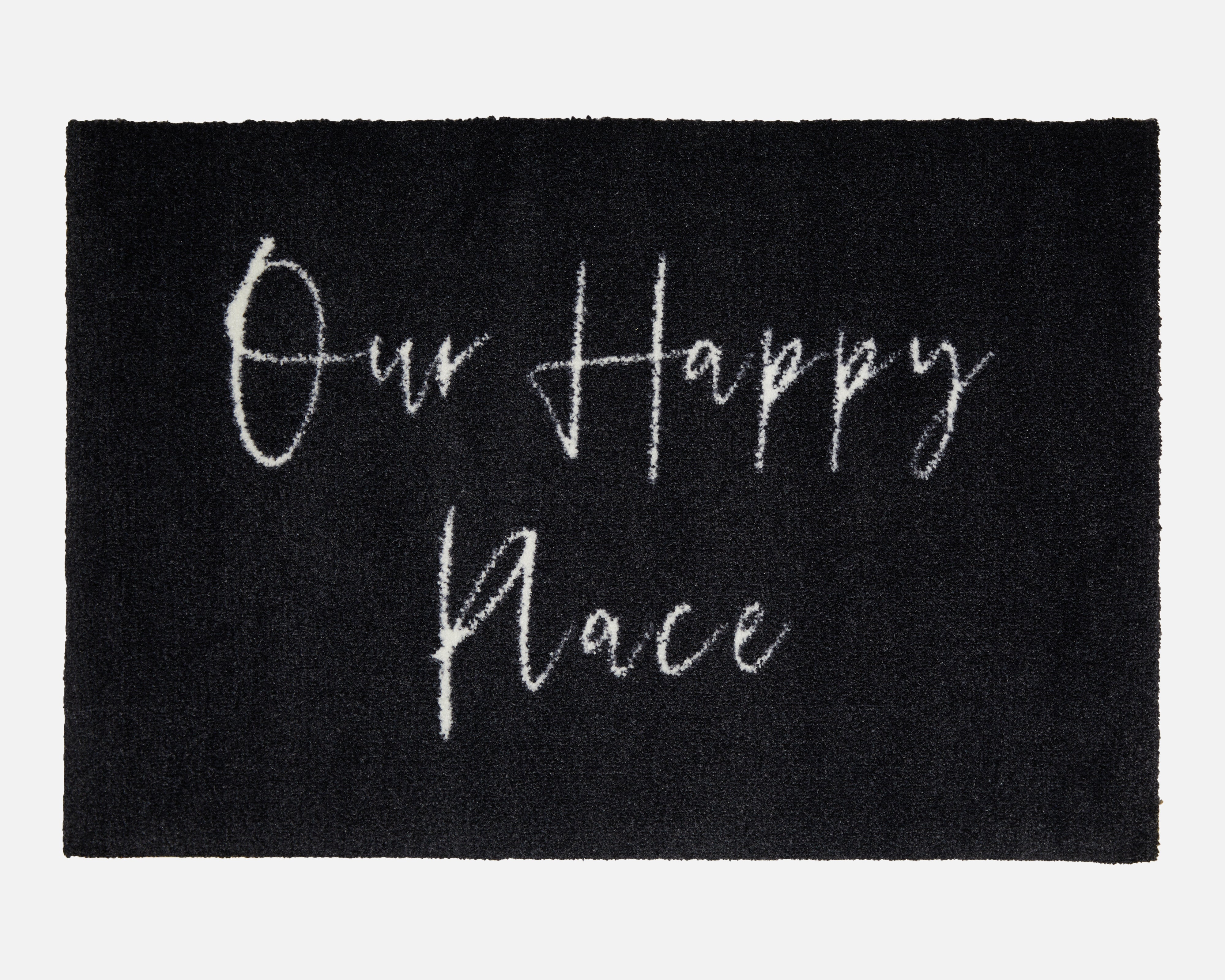 Our Happy Place Doormat | Black - 50 x 75cm
